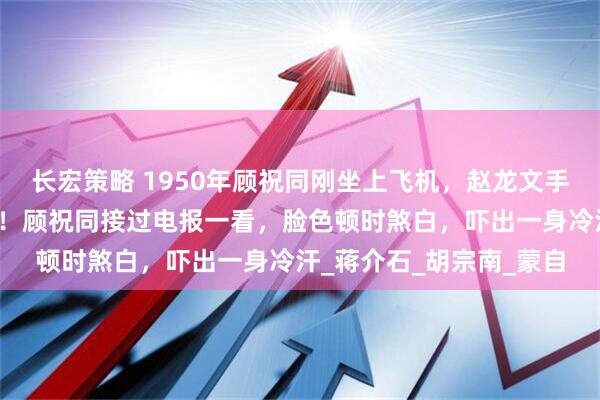 长宏策略 1950年顾祝同刚坐上飞机，赵龙文手拿文件大喊：不能起飞！顾祝同接过电报一看，脸色顿时煞白，吓出一身冷汗_蒋介石_胡宗南_蒙自